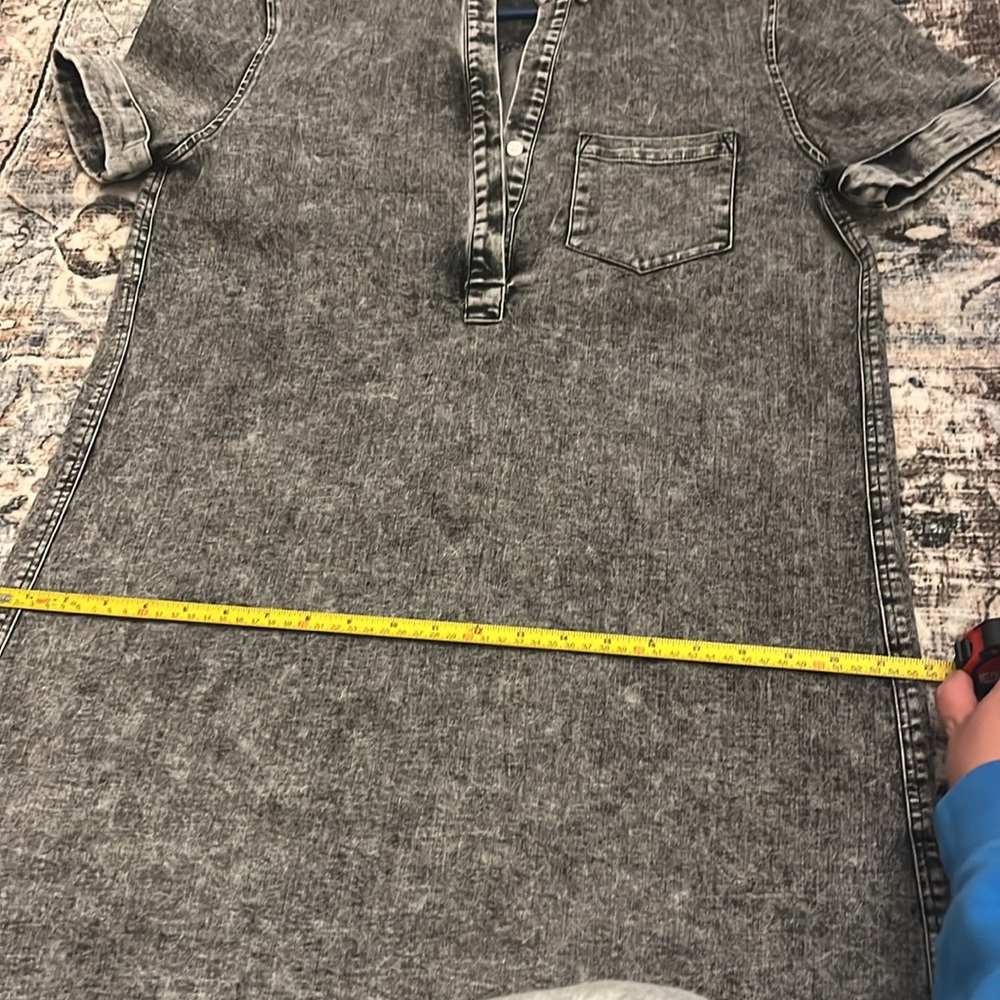 NWOT acid washed chambray dress - Picture 8 of 9